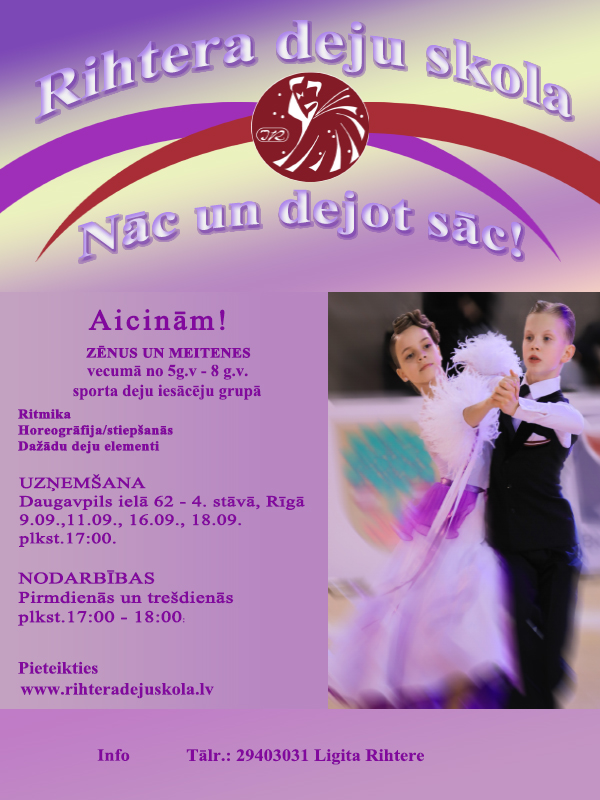 Uzņemšana sporta deju iesācēju grupās 2019